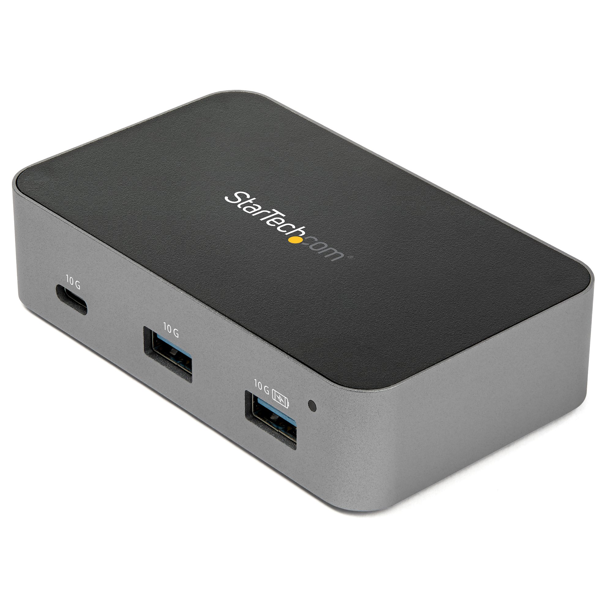 StarTech.com 4-Port USB C Hub - USB 3.1 Gen 2 (10Gbps) - 3x USB-A & 1x USB-C - Powered - Universal Power Adapter Included (HB31C3A1CS) Sort Grå