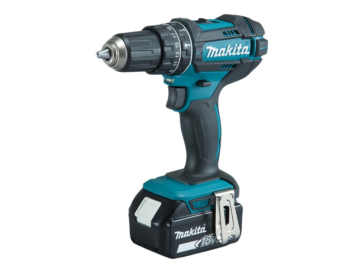 Makita DHP482RFX9 - Borehammerbor/skruemaskine - ledningfri - nøgleløs borepatron 13 mm - 62 N·m - 2 batterier, inkluderet oplader - 18 V