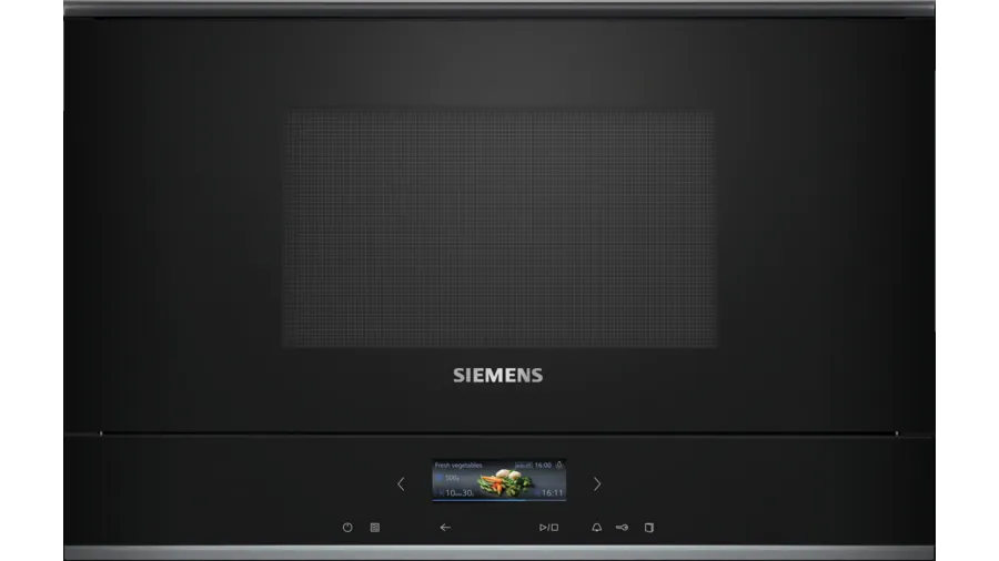 Siemens iQ700 BE732R1B1, Indbygget, Kombination mikroovn, 21 L, 900 W, Berøring, Sort