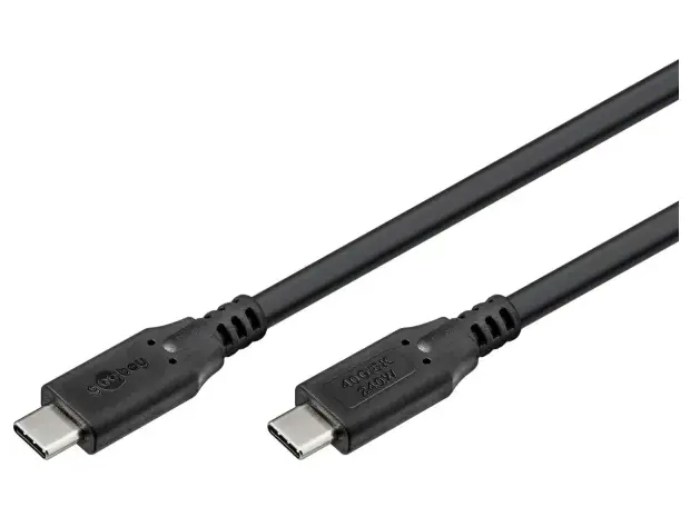 Goobay USB-C™-kabel, USB4™, 240 W, 40 Gbit/s, Power Delivery, 0,5 m USB-C™-kontakt > USB-C™-kontakt