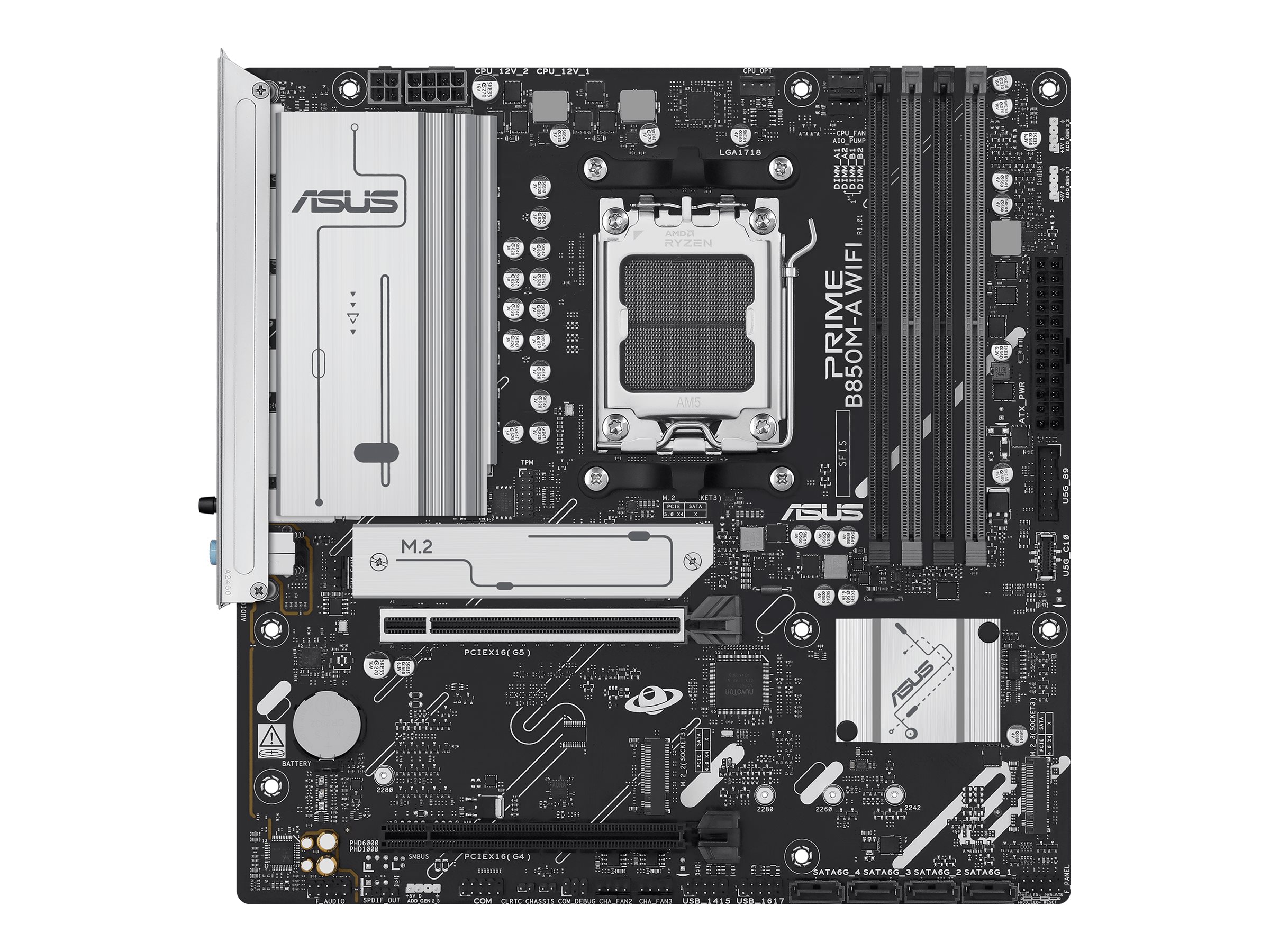 ASUS PRIME B850M-A WIFI Bundkort - AMD B850 - AMD AM5 socket - DDR5 RAM - Micro-ATX