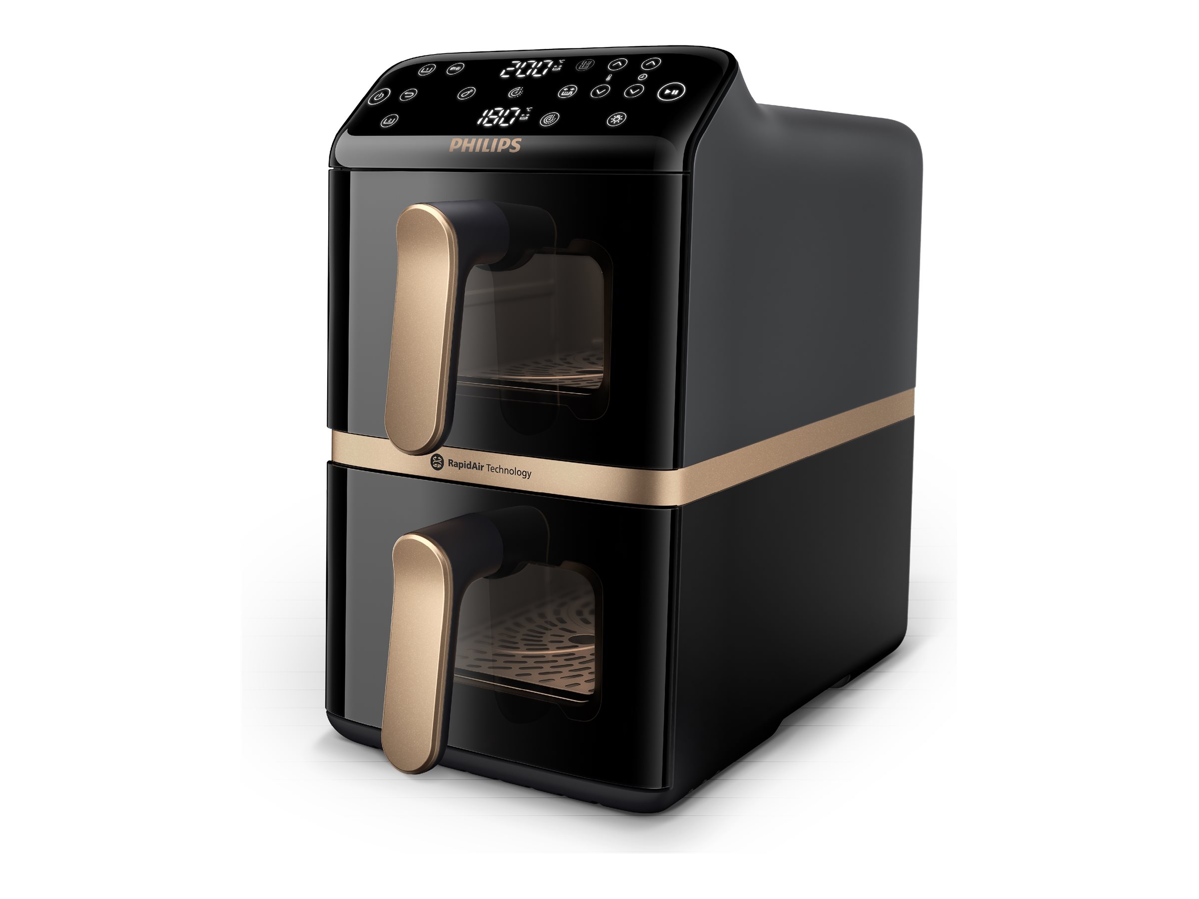 Philips 4000 Series NA462 - Dobbelt varmluftssteger - 10 liter - 2.75 kW - sort/mørk grå