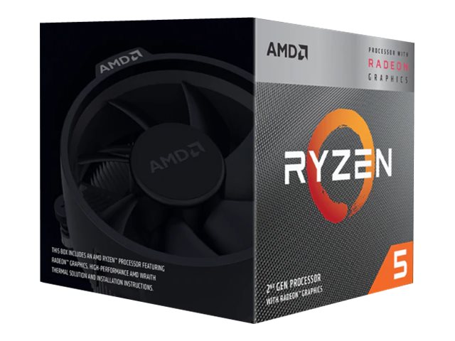 AMD Ryzen 5 3400G - 3.7 GHz - 4 cores - 8 tråde - 4 MB cache - Socket AM4 - Box