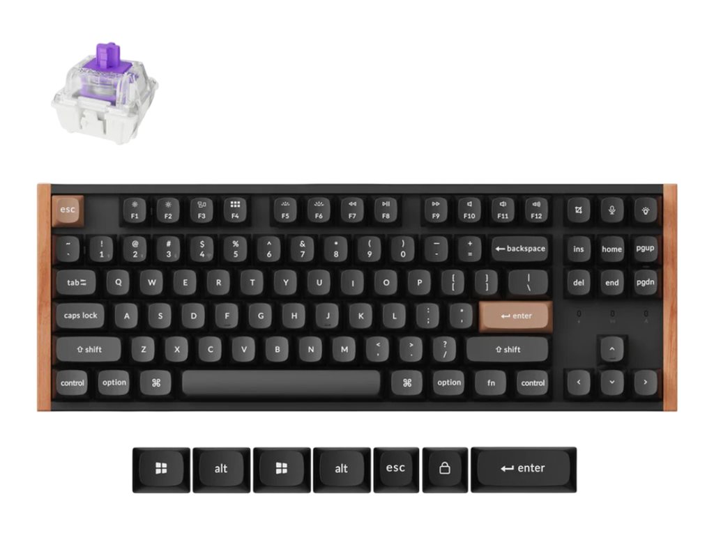 Keychron K8 HE Tastatur Magnetic (TMR) Nordvendt RGB LED Trådløs Kablet Nordisk billede