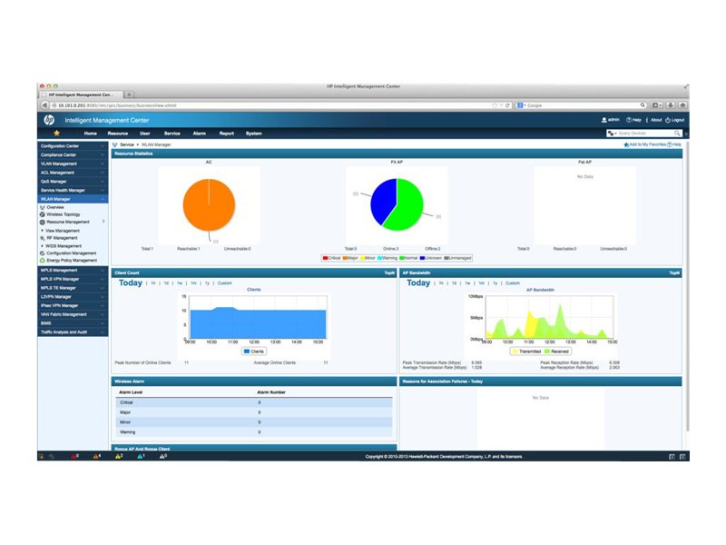 HPE Intelligent Management Center Wireless Service Manager Netværksprogrammer