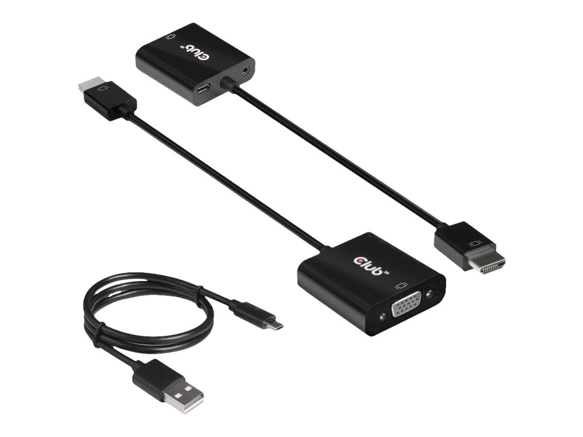 Club 3D Videointerfaceomformer HDMI / VGA Sort