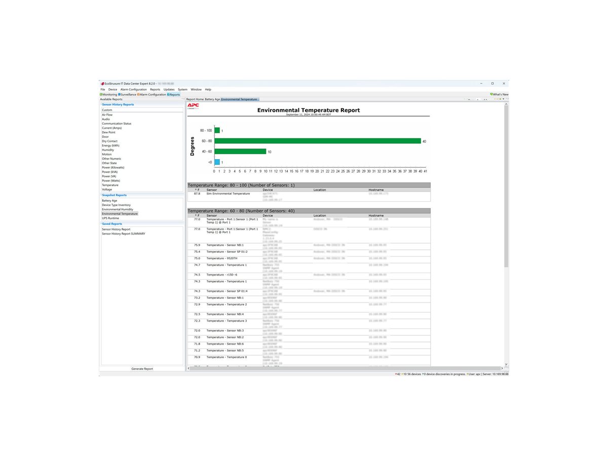 StruxureWare Data Center Expert Netværksprogrammer