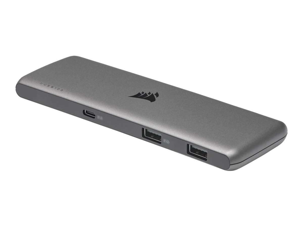 Corsair USB100 7-Port USB Type-C/USB Type-A Expansion Hub USB hub - USB 3.1 - 7 ports - Grå