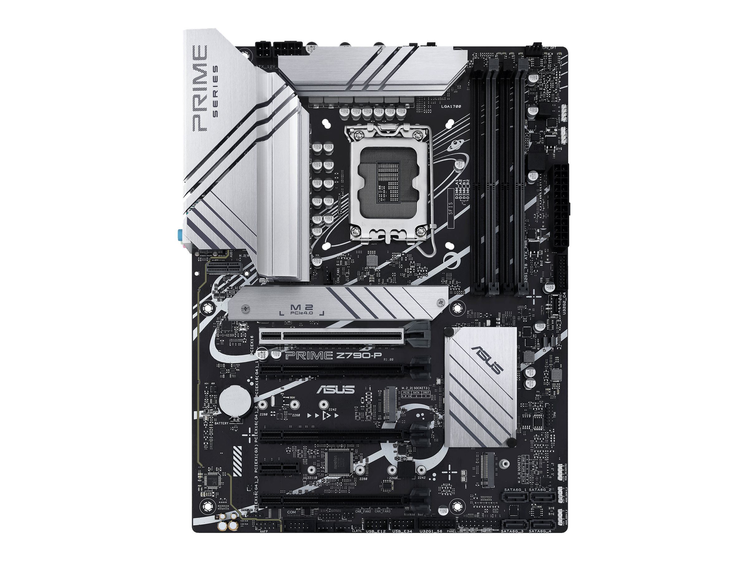 ASUS PRIME Z790-P - Bundkort - ATX - LGA1700 sokkel - Z790 Chipset - USB-C 3.2 Gen 2x2, USB 3.2 Gen 2, USB 3.2 Gen 1, USB-C 3.2 Gen2 - 2.5 Gigabit LAN - onboard grafik (CPU påkrævet) - HD Audio (8-kanaler)