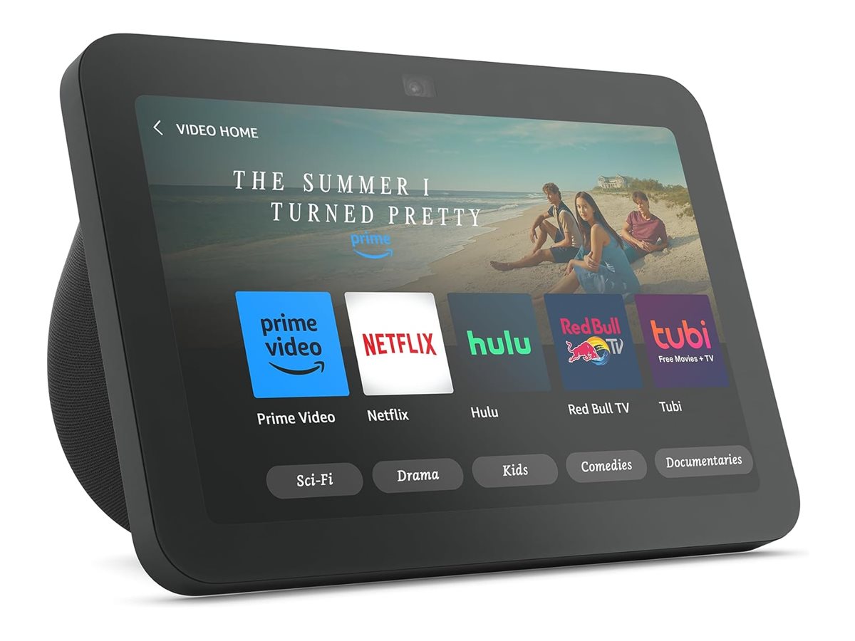 Amazon Echo Show 8 (3. generation) - Smart HD-berøringsskærm med 3D-lyd, smart home-hub og Alexa - Sort