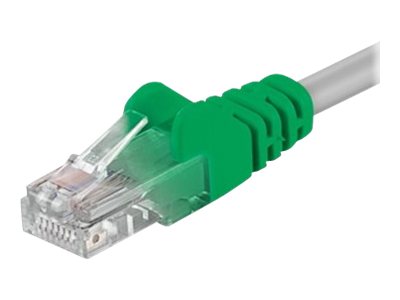 Goobay Krydset netværkskabel CAT 5e, U/UTP, grå-grøn, 1 m kobberbeklædt aluminiumleder (CCA)