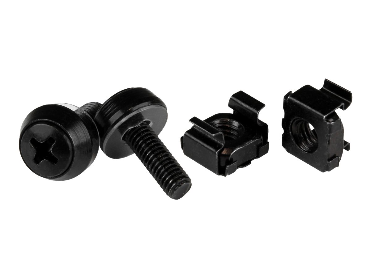 StarTech.com M5 x 12mm Screws and Cage Nuts - 100 Pack - M5 Mounting Screws and Cage Nuts for Server Rack and Cabinet - Black (CABSCREWM52B) Skruer og