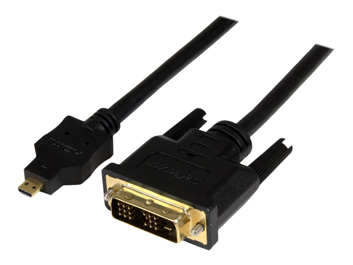 StarTech.com 1m Micro HDMI to DVI-D Cable - M/M - Video cable - HDMI / DVI - DVI-D (M) to micro HDMI (M) - 3.3 ft - shielded - black - HDDDVIMM1M