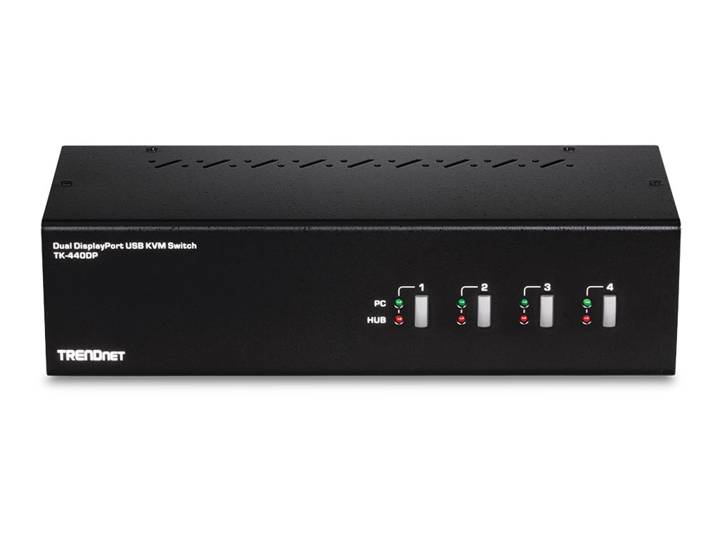 TRENDnet TK 440DP - KVM / audio / USB switch - 4 x KVM / audio / USB - 1 lokalbruger - desktop - TAA-kompatibel