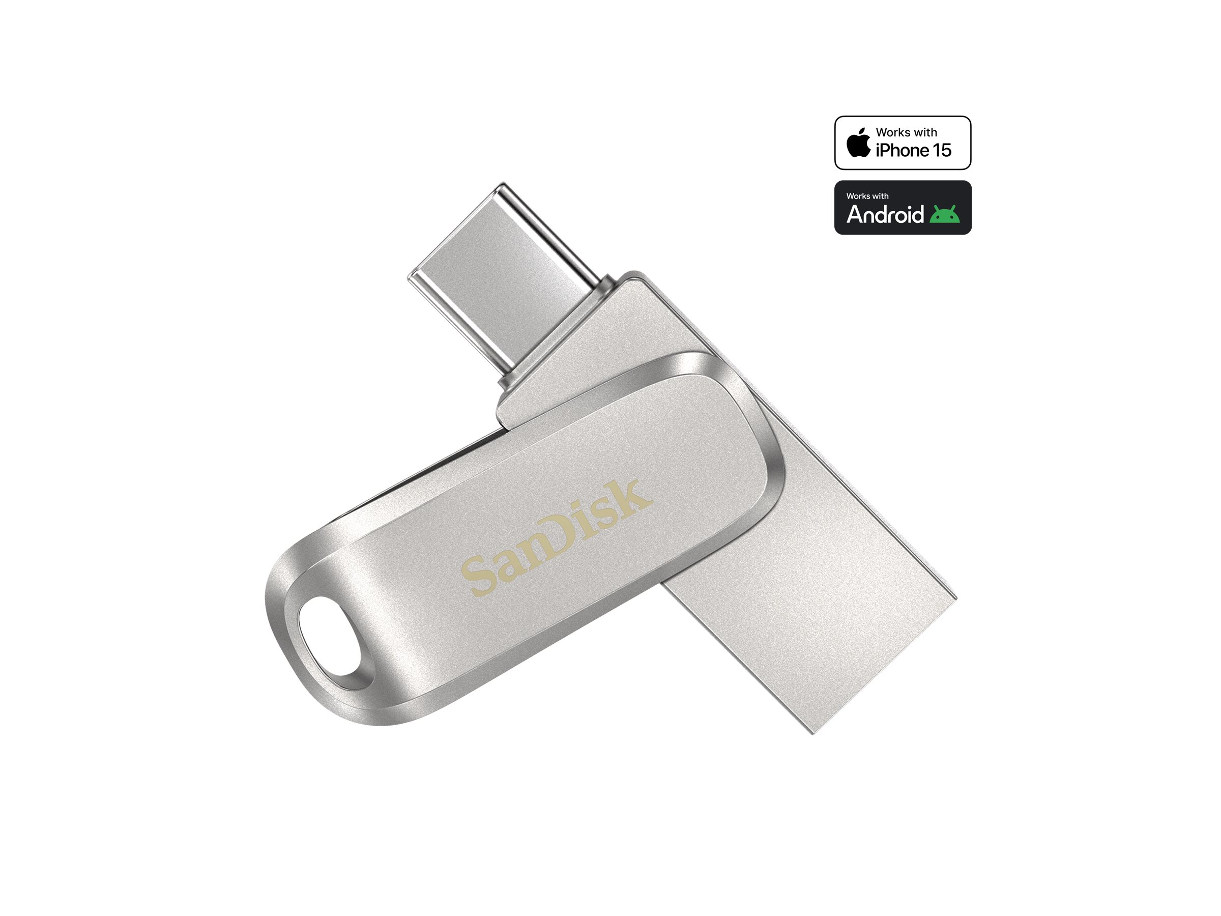 SanDisk Ultra Dual Drive Luxe 32GB USB 3.1 Gen 1 / USB-C USB stick Sølv