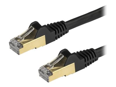 StarTech.com 7.5 m CAT6a Cable - Black - RJ45 Cable - Snagless - CAT6a STP Cord - Copper Wire - 10Gb CAT 6a Afskærmet parsnoet (STP) 7.5m Patchkabel