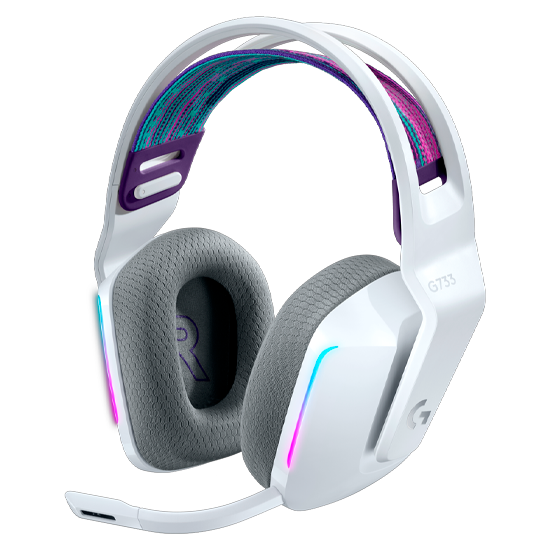 Logitech G G733 LIGHTSPEED Wireless RGB Gaming Headset - Headset - fuld størrelse - 2,4 GHz - trådløs - hvid