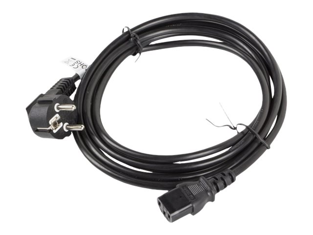 Strømkabel C13 til Schuko (CEE 7/7) – Lanberg, 3 m, sort