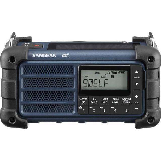 Sangean MMR-99 - Bluetooth - Handcrank - Solar Radio - DAB/DAB+/FM - Mono - Blå
