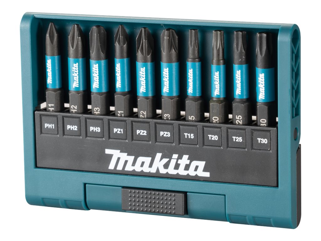 Makita Impact Black - Bitsæt til stødskruetrækker - 10 stykker - torx, phillips, pozidriv - sekskantet - længde: 50 mm
